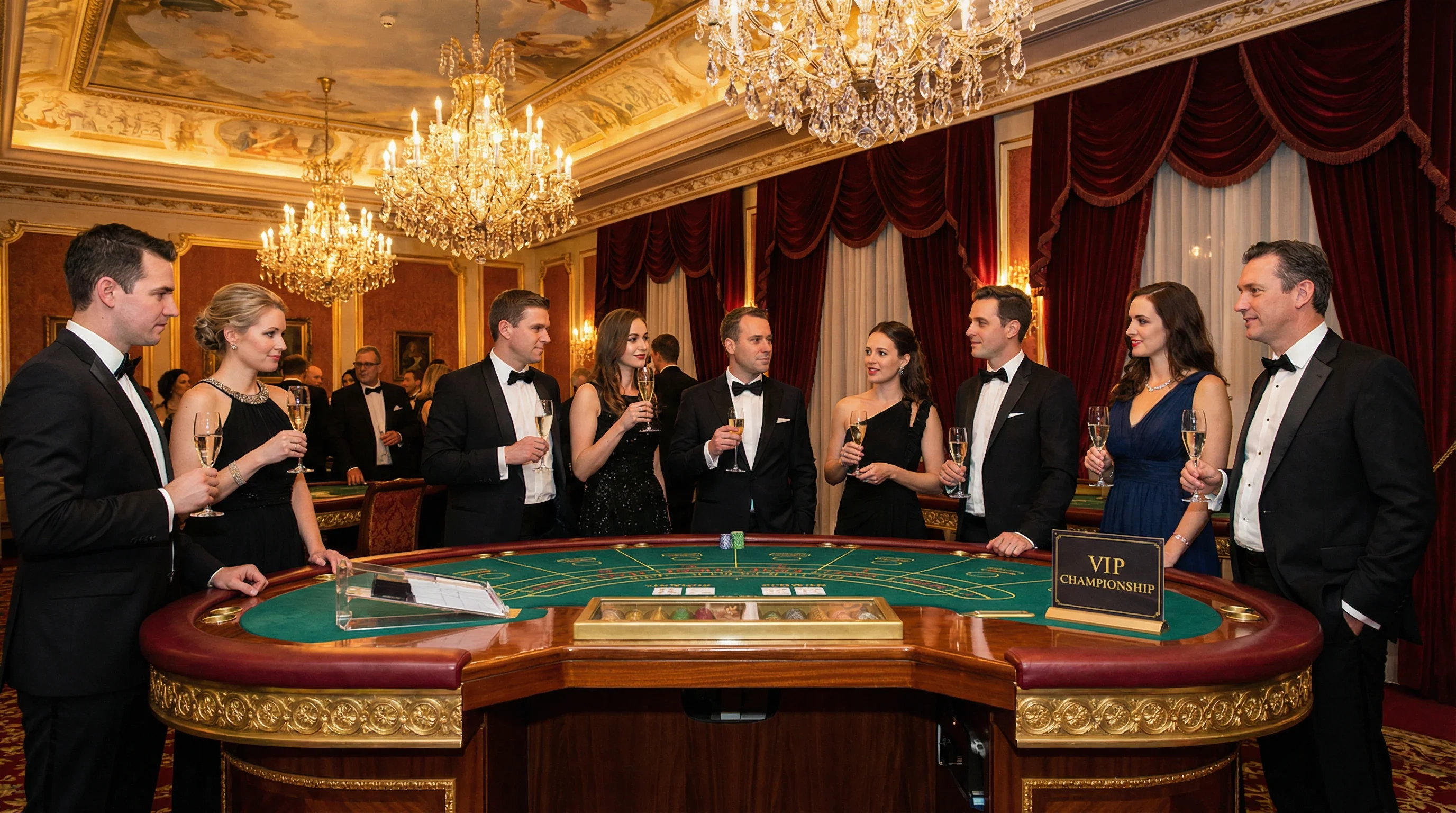百家乐VIP锦标赛现场，豪华赌场环境